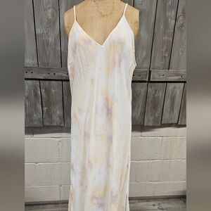 A‎ New Day Cream Purple Sleeveless Maxi Dress Size Large With Slits On Sides